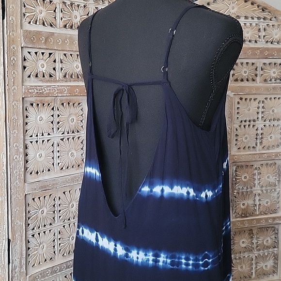 Anthropologie Cloth & Stone Navy and White Tie-Dye Dress M - Picture 5 of 7
